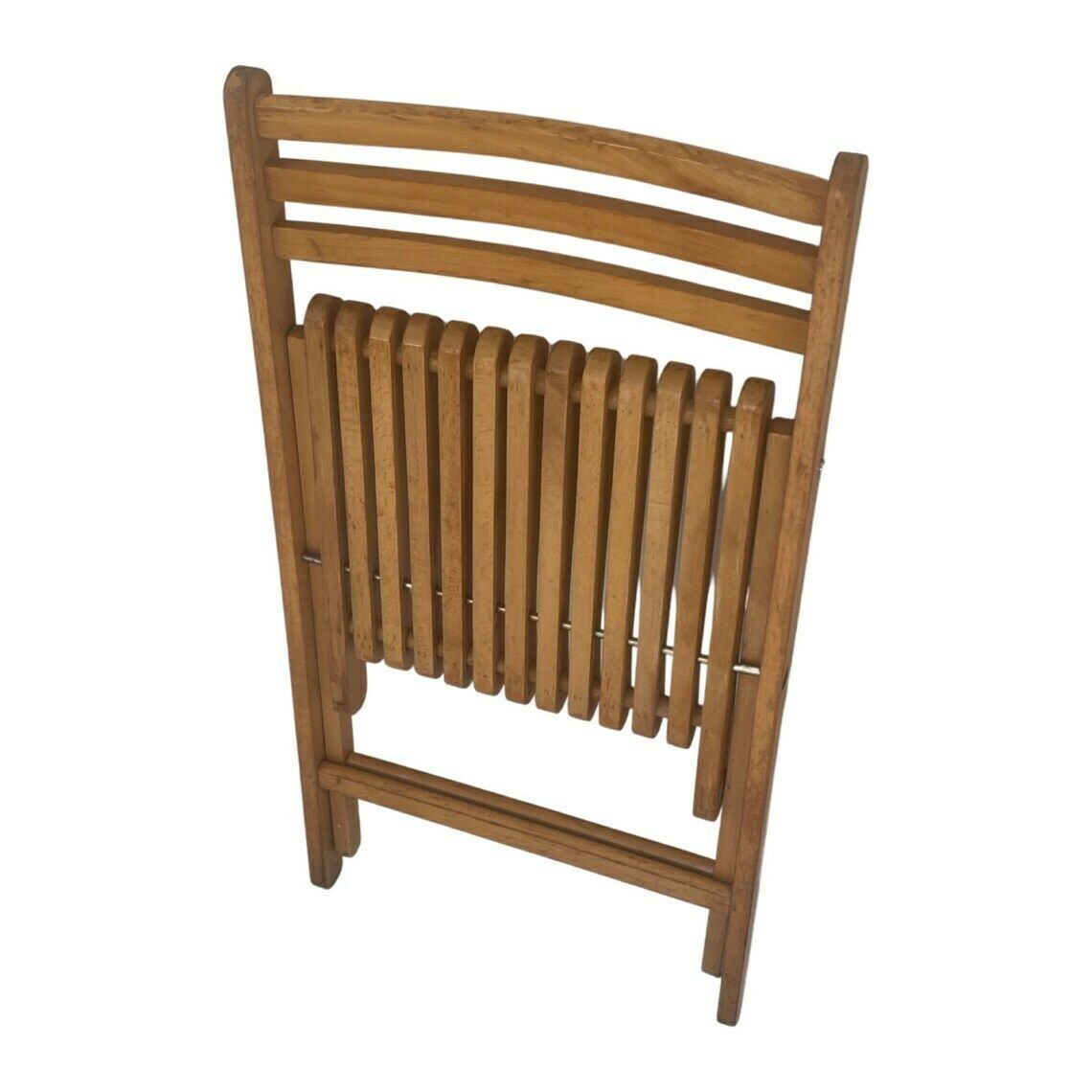 Vintage   Folding Chair With Curved Seat   Light Oak (Wood Grain)   Multiple In Stock! photo vinterior