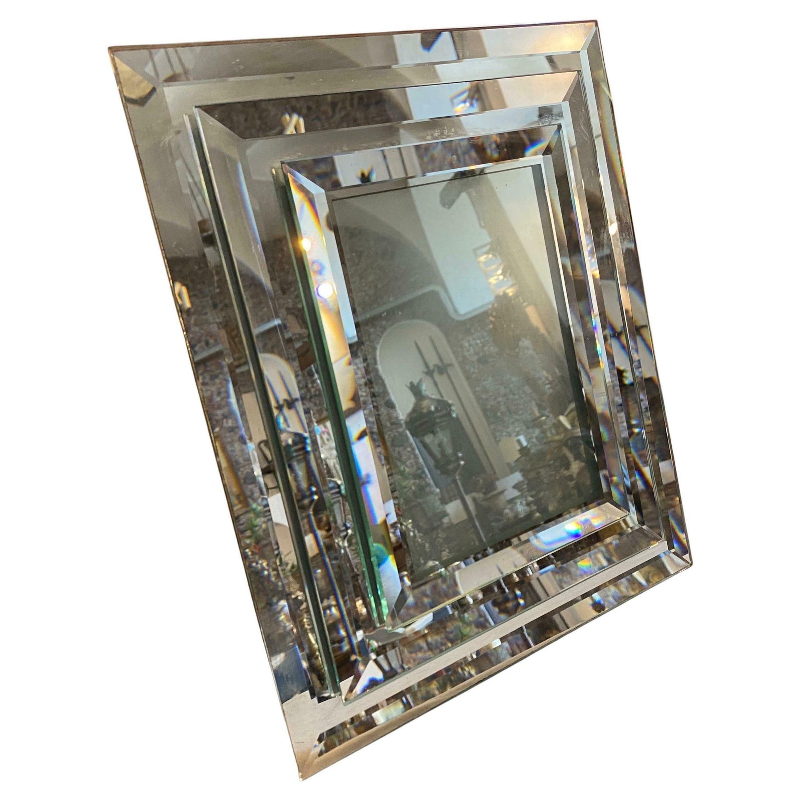 1950s Mid Century Modern Mirrored Glass Picture Frame By Fontana Arte