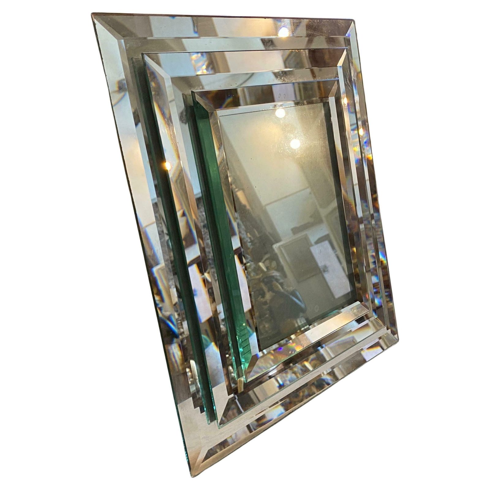 1950s Mid Century Modern Mirrored Glass Picture Frame By Fontana Arte photo for sale