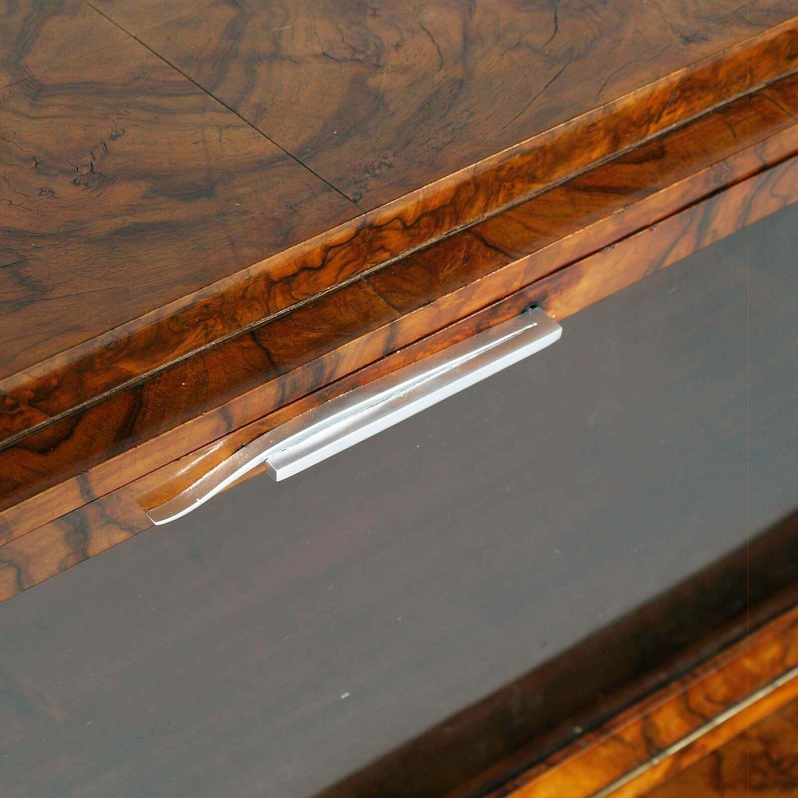 1930s French Art Decò Sideboard Buffet Dry Bar By Jules Leleu, In Walnut Briar photo vinterior