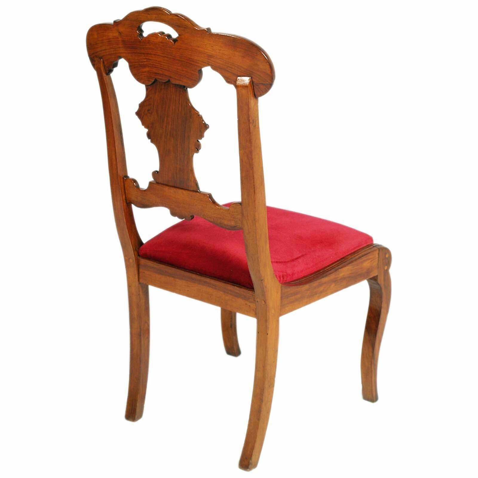 Early 18th Century France Pair Side Chairs, Charles X, Hand Carved Maple Wood photo vinterior