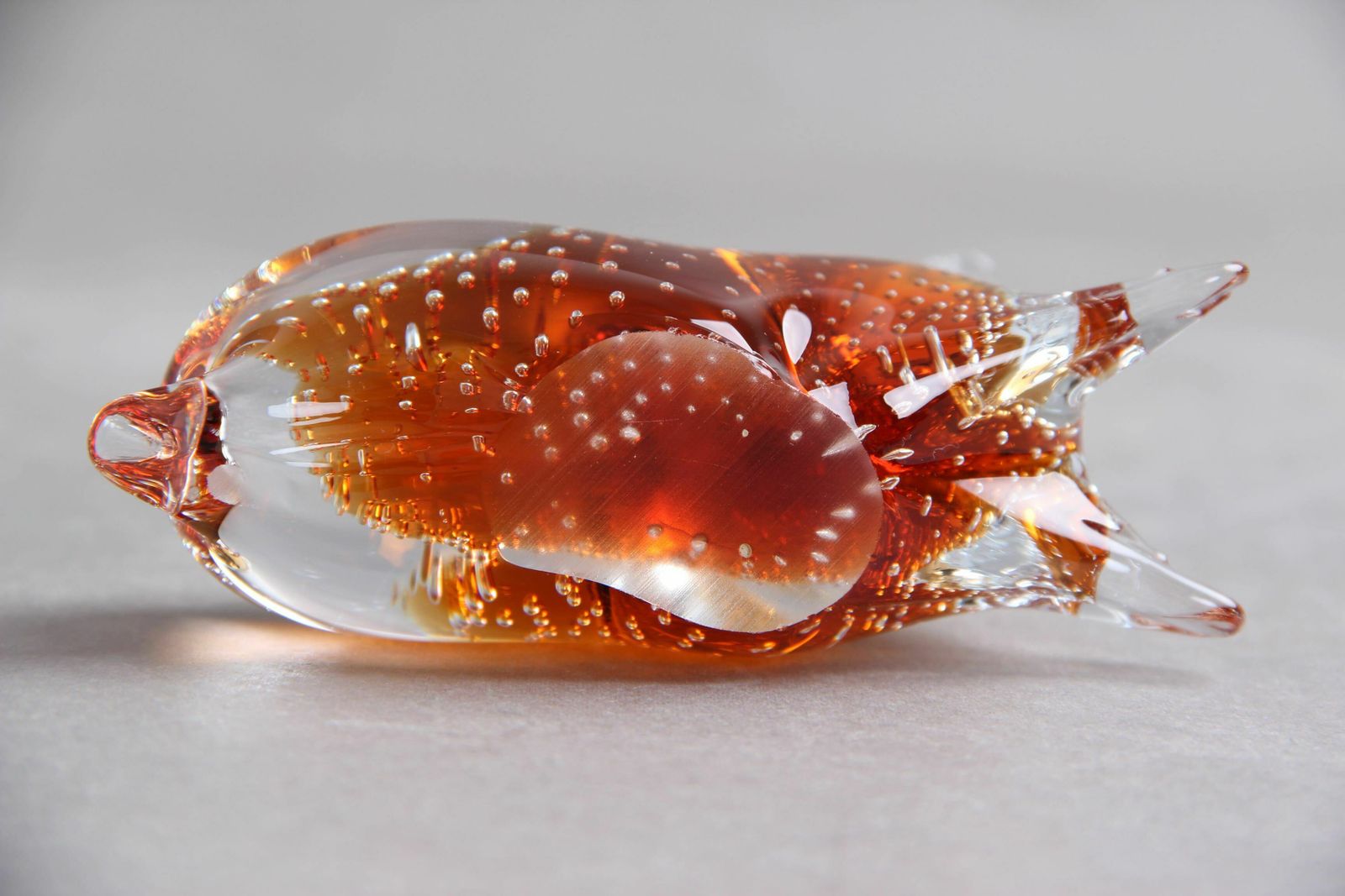 Bambi In Handmade Glass, Amber And Clear Glass, 1970s Design photo for sale