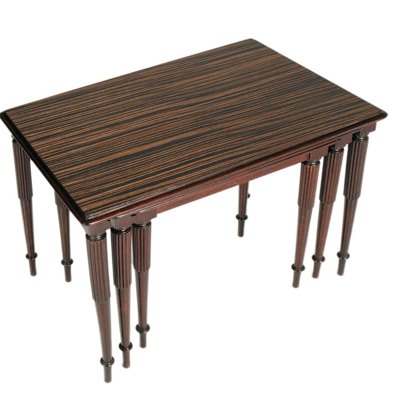 1950s Coffee Nest Tables In Macassar By Permanente Mobili Paolo Buffa Attributed photo for sale
