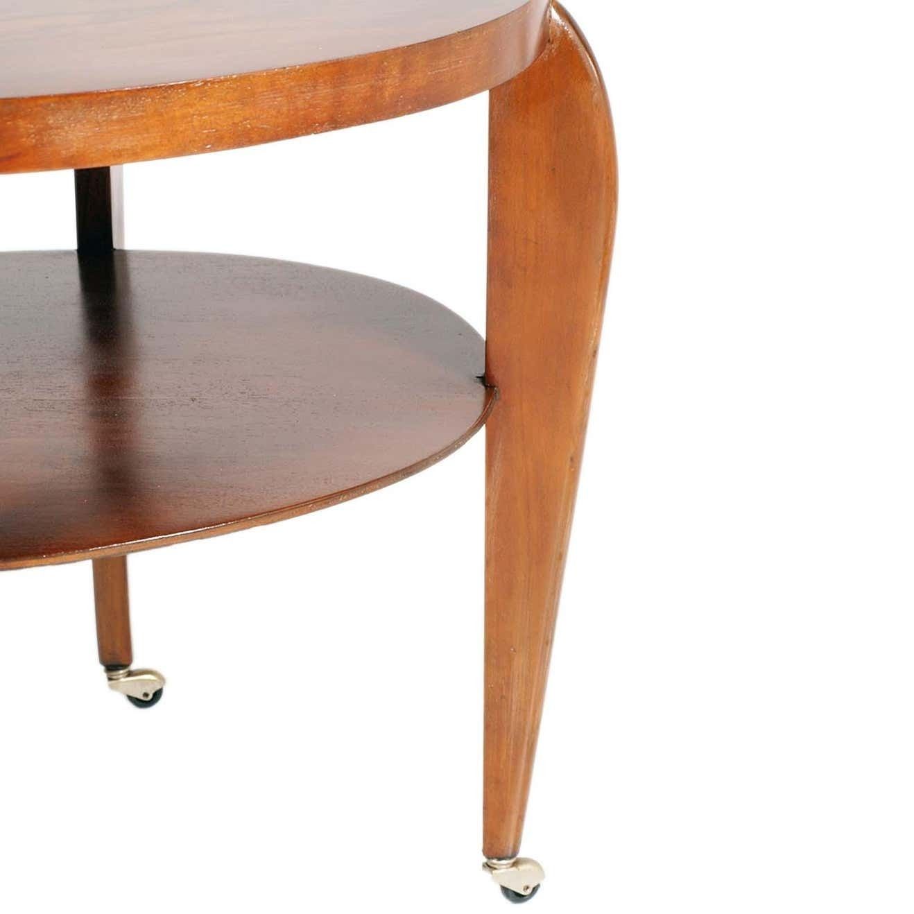 Mid Century Bar Cart Two Tiered Round Coffee Table By Paolo Buffa Per Brugnoli photo for sale