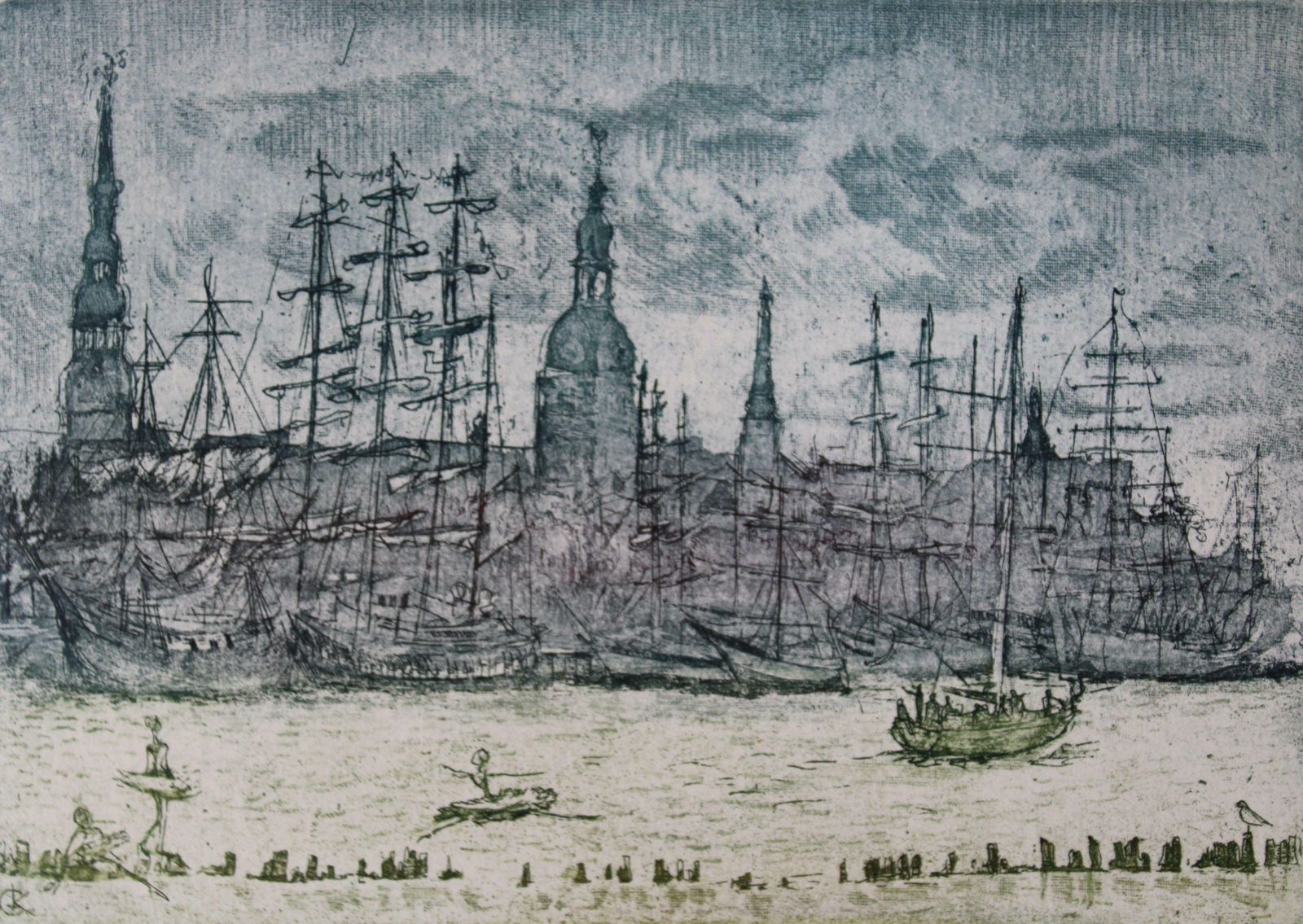 Jekaterina Gryazeva Holiday In Old Town 11/30, Paper, Etching, Soft Varnish