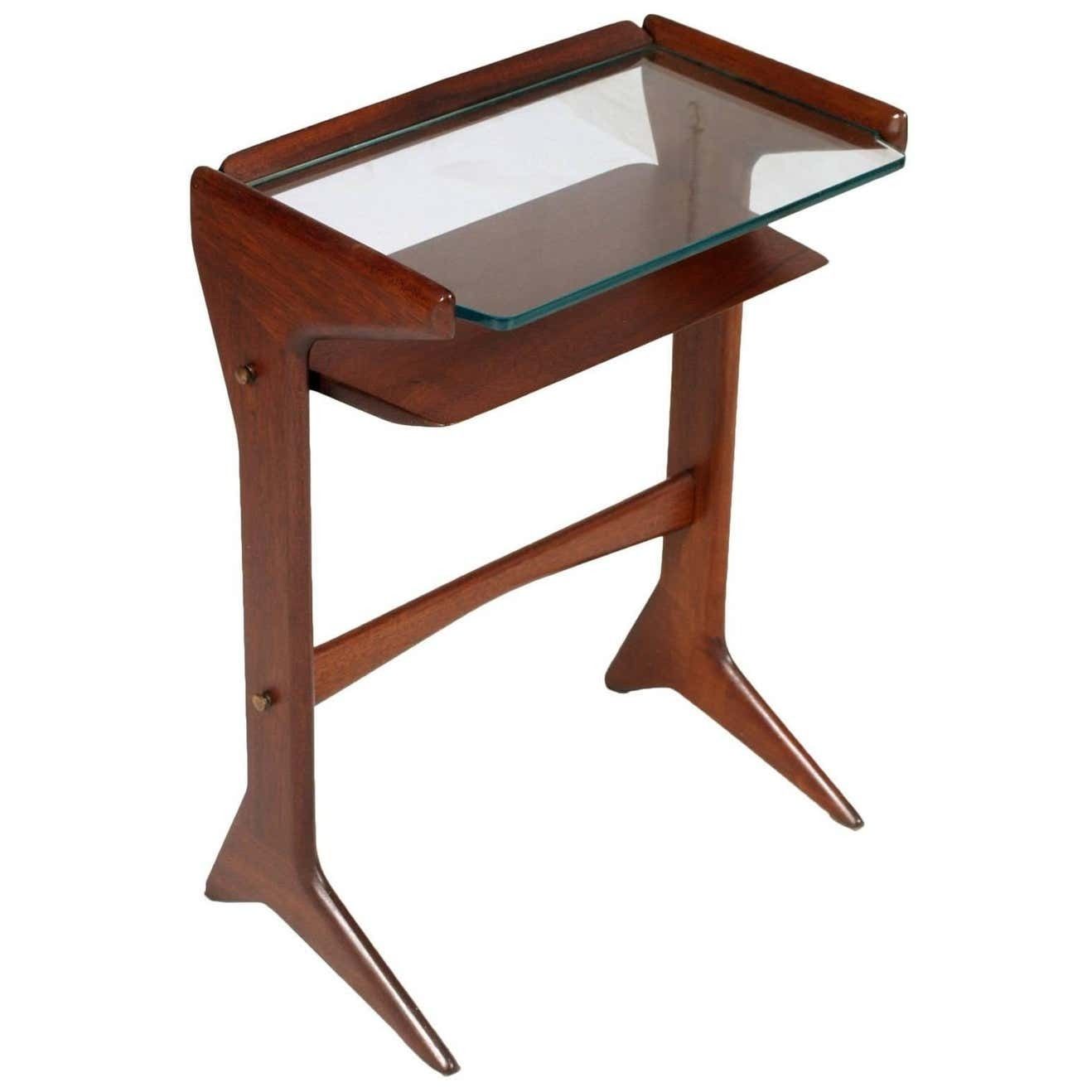 Console Nightstand By Cesare Lacca Mid Century Modern In Mahogany Wax Polished
