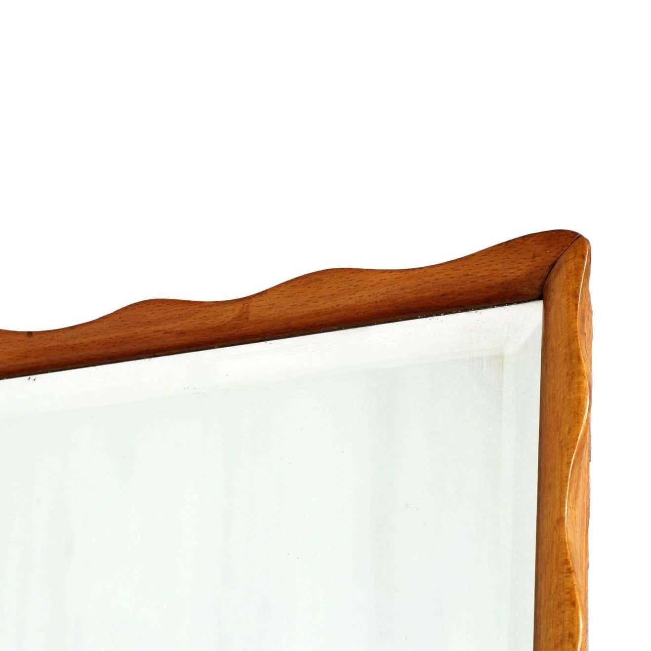 Mid Century Art Deco Console Mirror, Paolo Buffa Style, Wax Polished photo buy