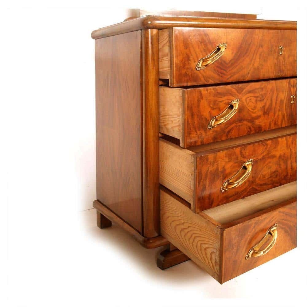 1930s Art Deco Commode In Burl Walnut By Osvaldo Borsani Per Atelier Di Varedo photo furniture