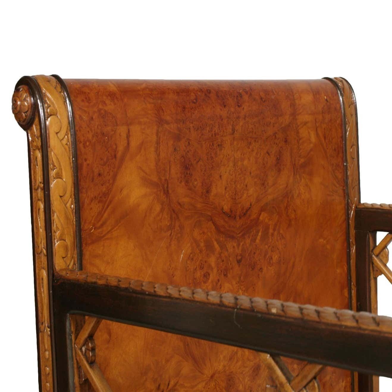Cantù Baby Bed Cot In Burl Walnut, Walnut & Carved Maple Paolo Buffa Attributed photo 11780.0