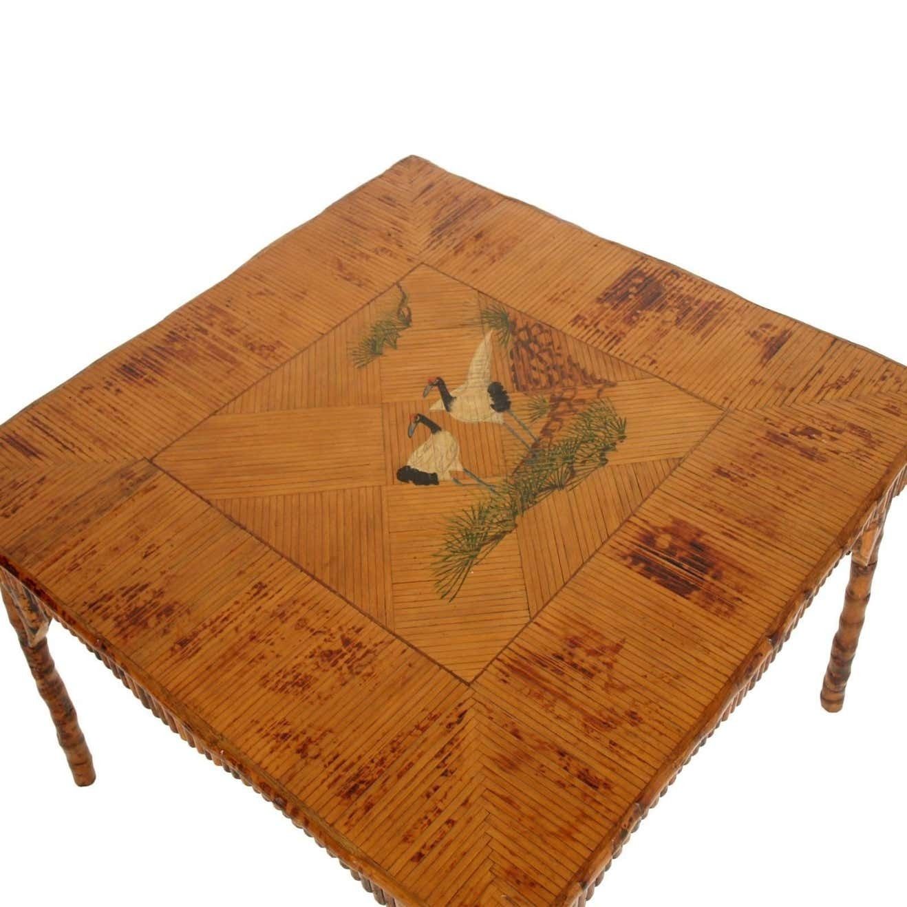 Precious Art Deco Chinoiserie Table From The 1920s, In Beech Wood Hand Carved photo for sale