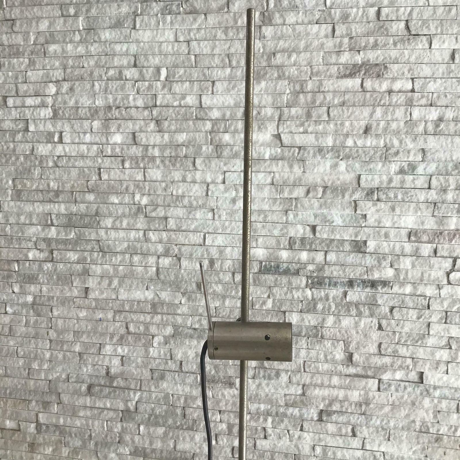 Tito Agnoli Floor Lamp  Oluce  Travertine Base Metal Crome 1954 Italy photo vinterior