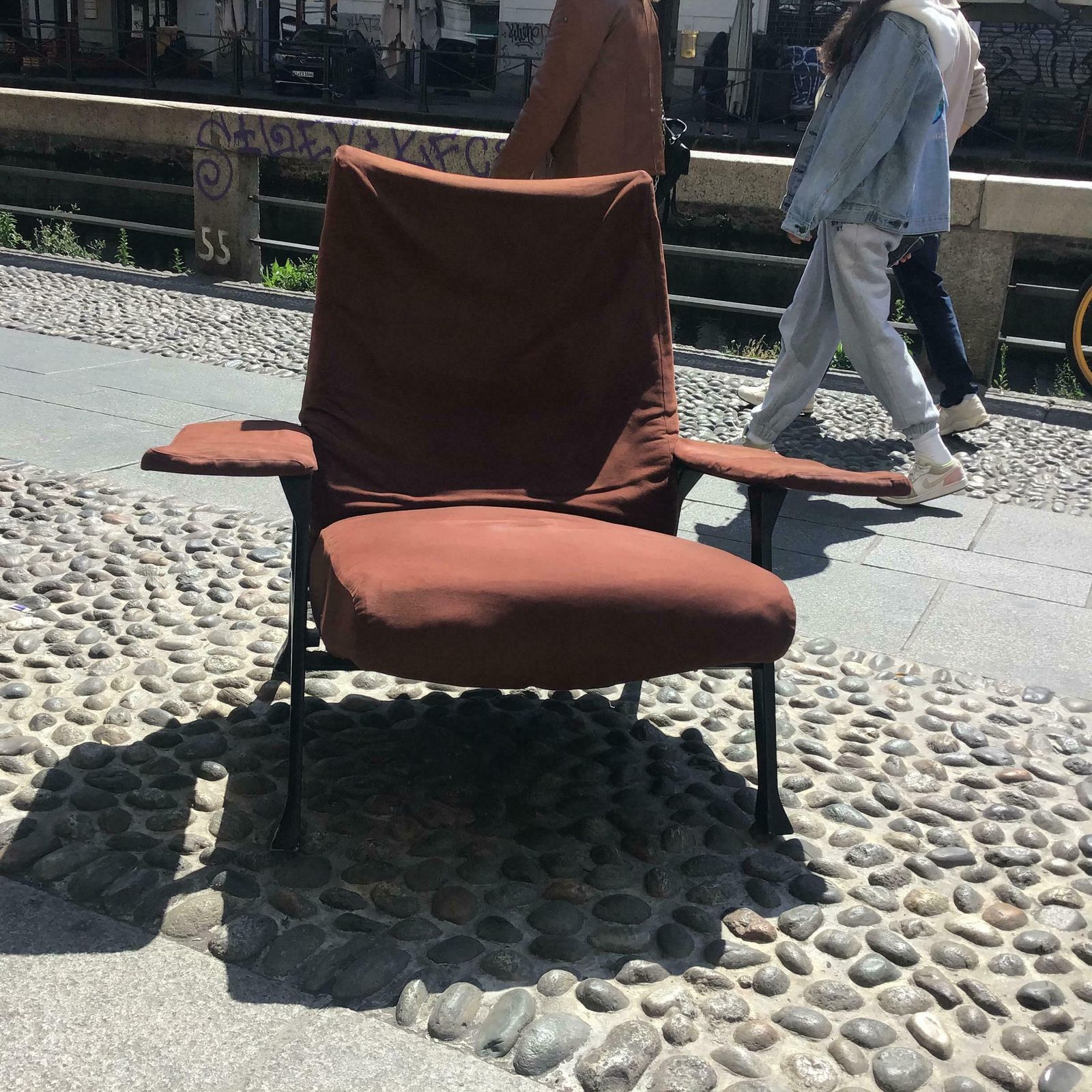 4436.0 Arflex  Roberto Menghi  Armchair Iron Fabric Padding 1950 Italy photo