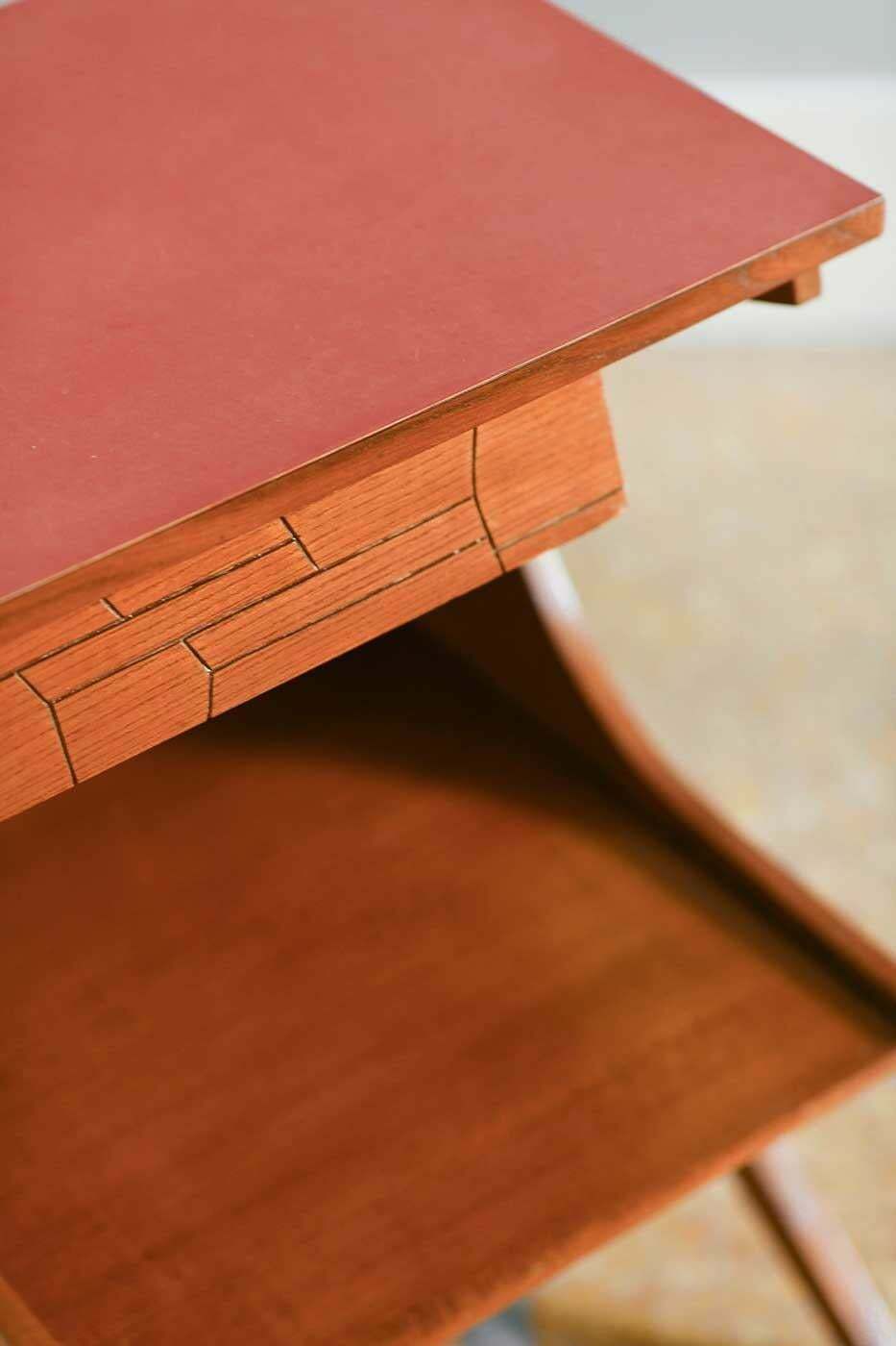 Pair Of Wooden Bedside Tables With Coloured Formica Top 1950 (Set Of 2) photo buy