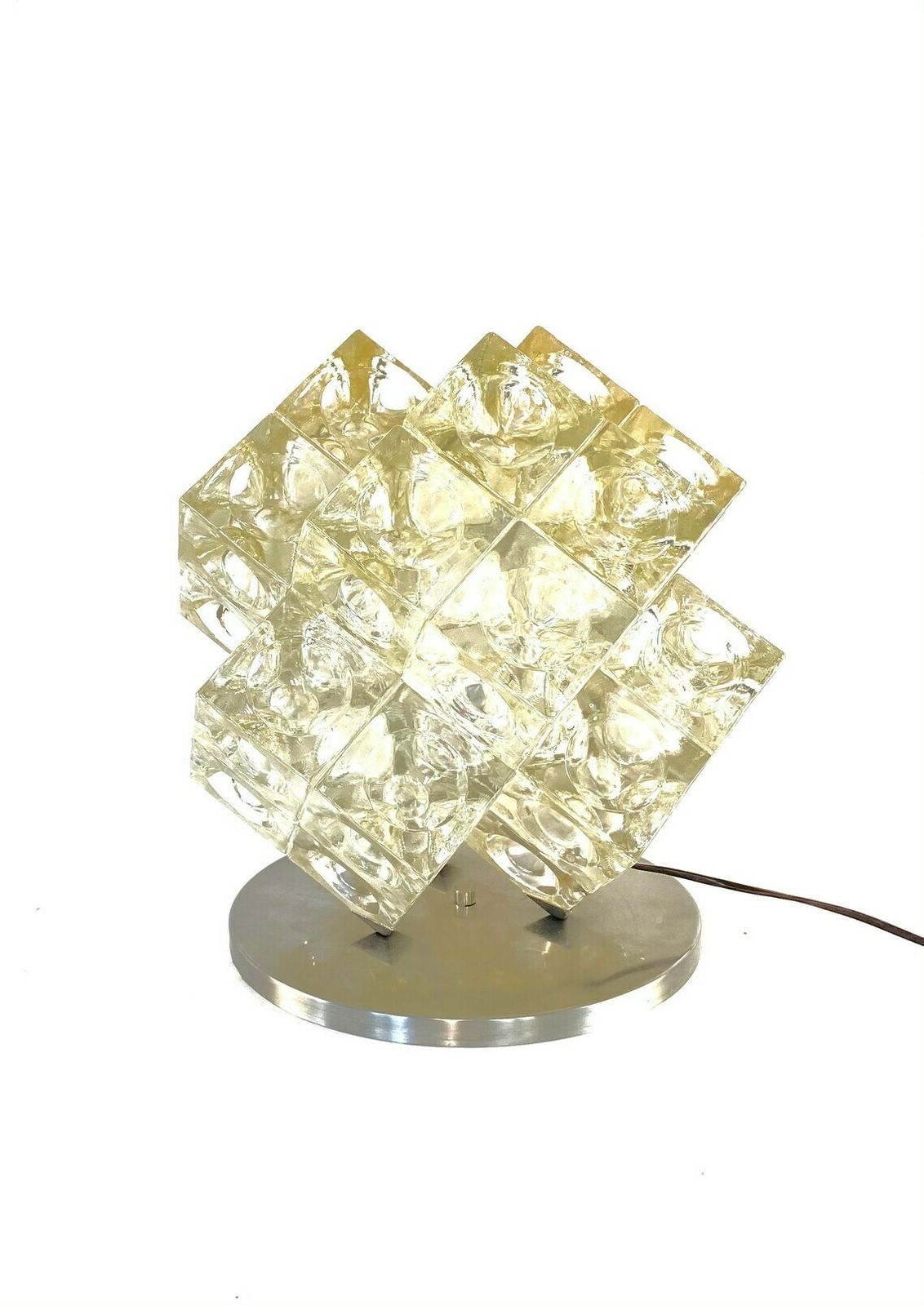 Albano Poli, "Eclisse" Modernist Sculptural Table Lamp, Poliarte Italy, 1968 photo for sale