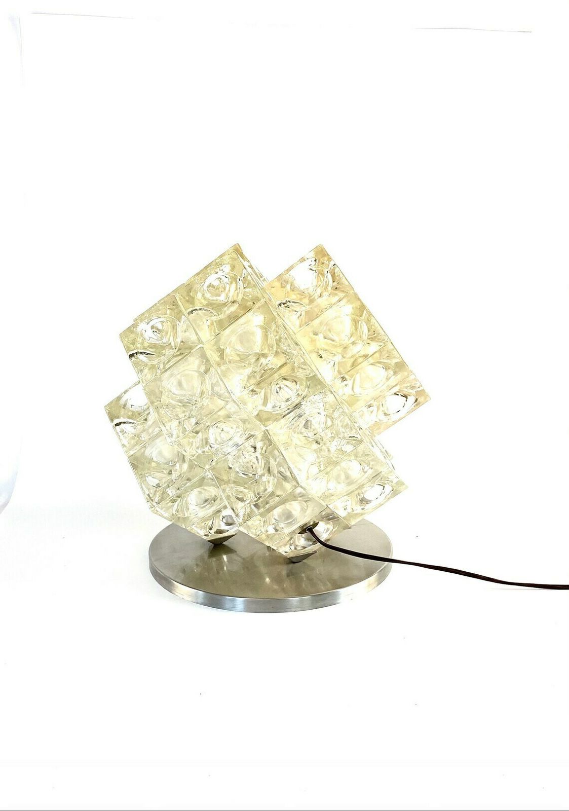 photo for sale Albano Poli, "Eclisse" Modernist Sculptural Table Lamp, Poliarte Italy, 1968