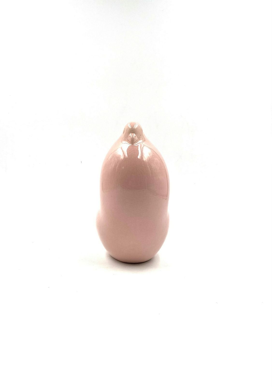 photo furniture Zaccagnini, "Pink Dove" Crackled Earthenware Sculpture, Italy 1940