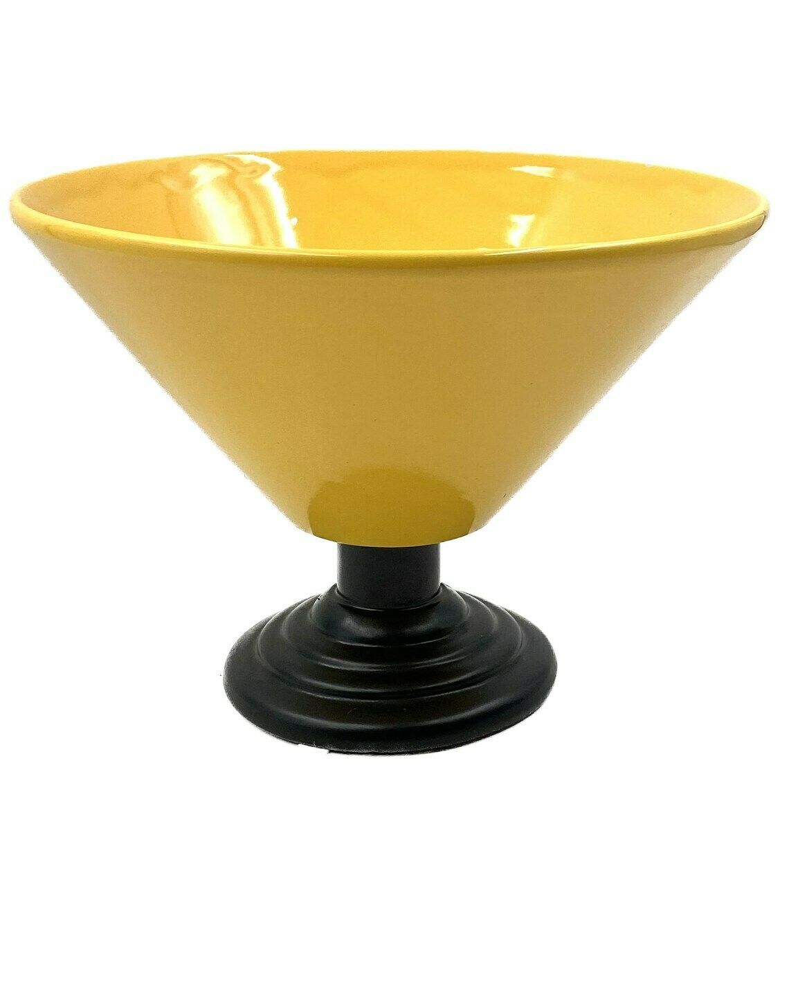 Yellow Conic Vase, Postmodern Memphis Milan Style, Italy 1980s