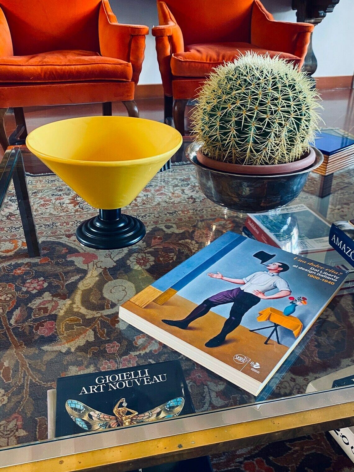 photo for sale Yellow Conic Vase, Postmodern Memphis Milan Style, Italy 1980s