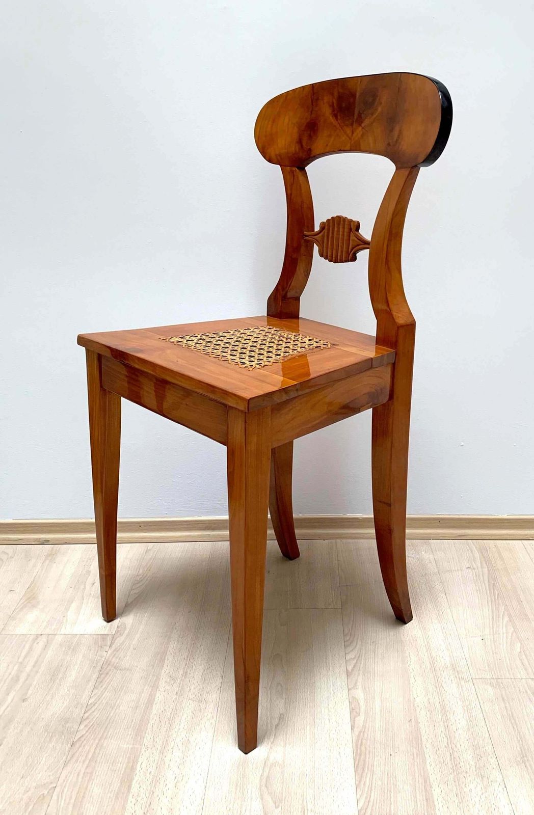 photo furniture Set Of Six Biedermeier Board Chairs, Cherry Wood And Mesh, Vienna, Circa 1830