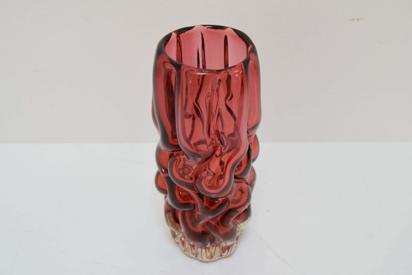 Glass Vase By Pavel Hlava For Crystalex Nový Bor, 1970's. photo vinterior