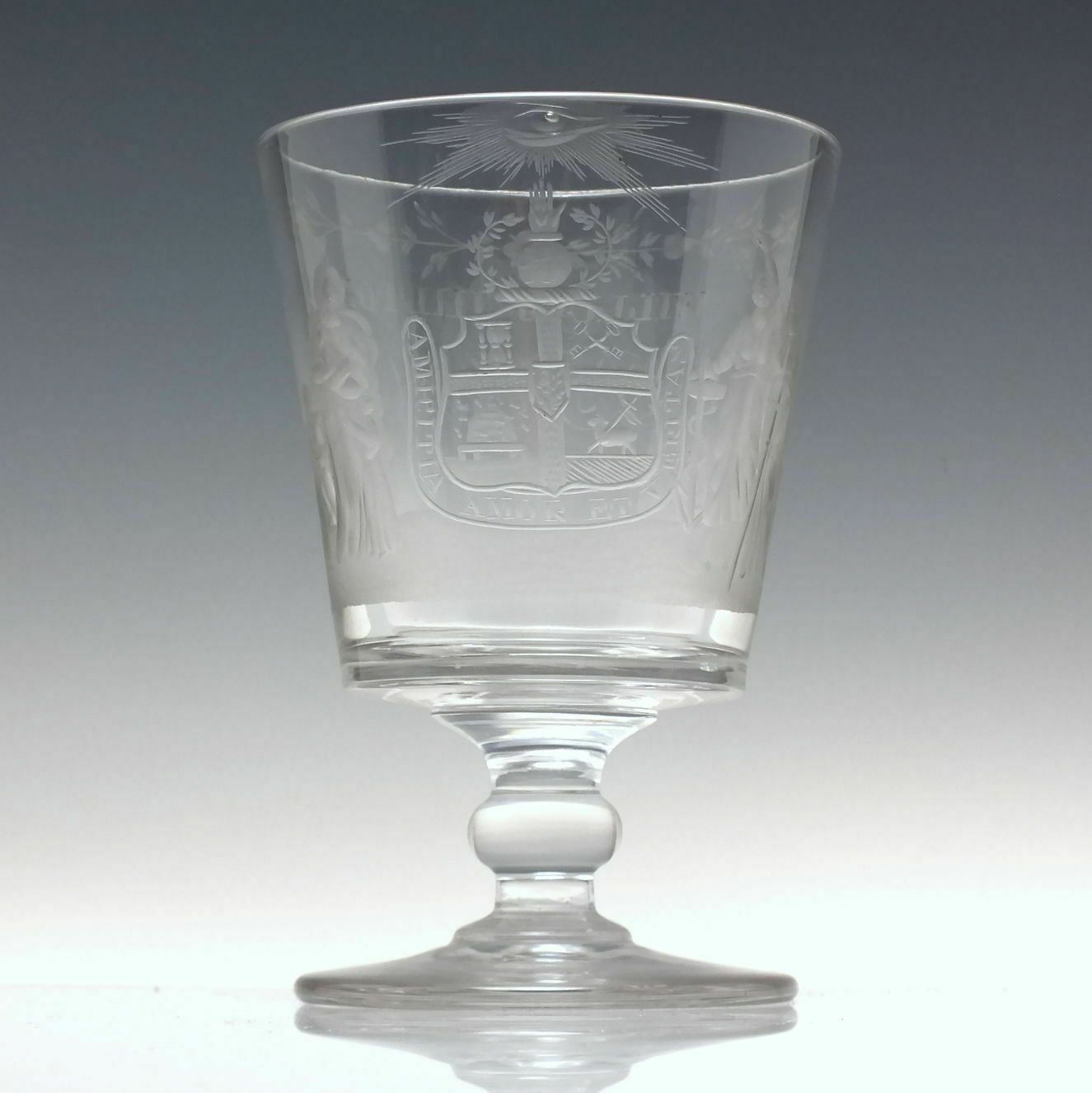 Provincial Grand Master Company Of Odd Fellows Engraved Glass Rummer C1837 photo furniture