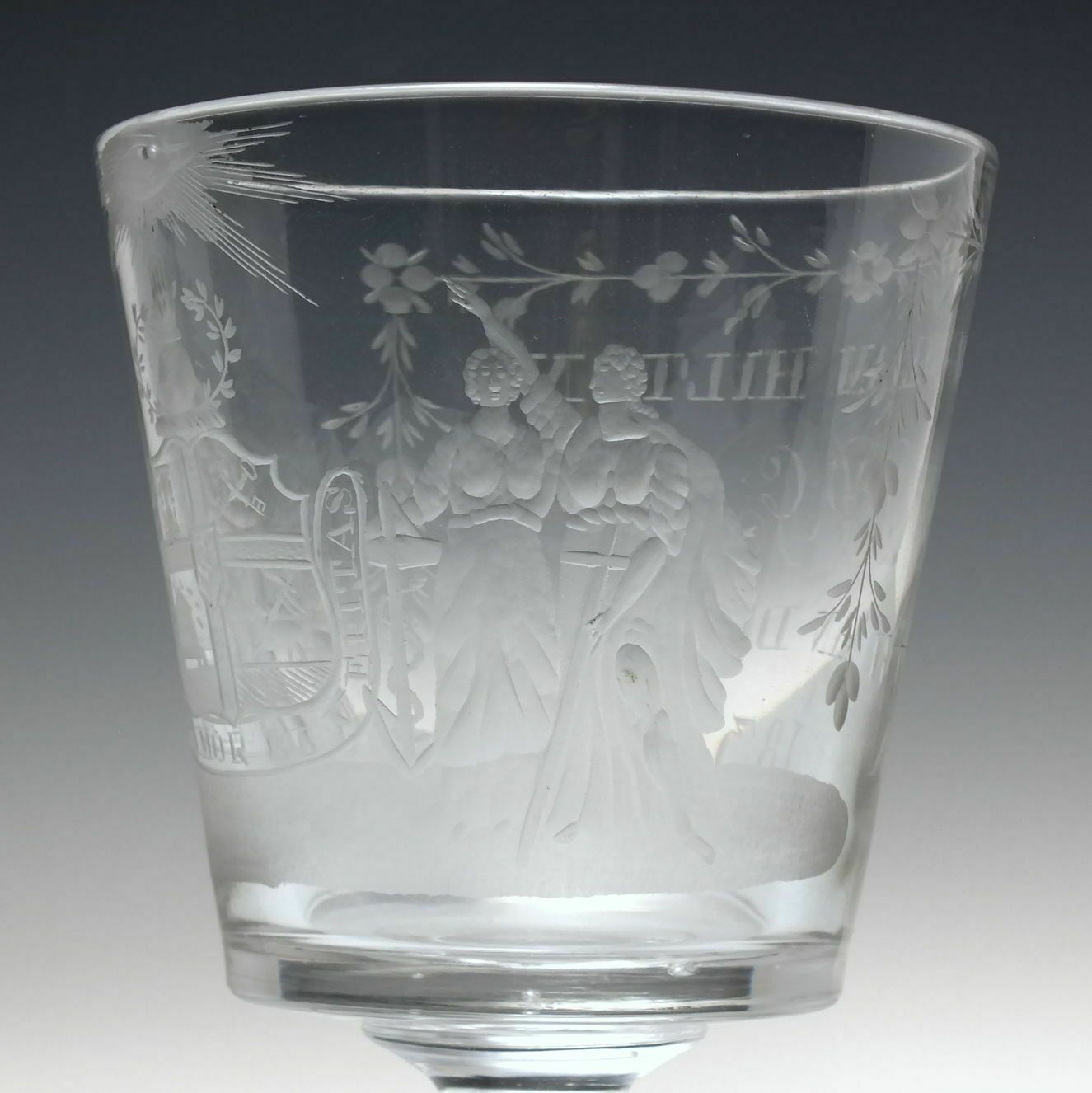 Provincial Grand Master Company Of Odd Fellows Engraved Glass Rummer C1837 photo buy