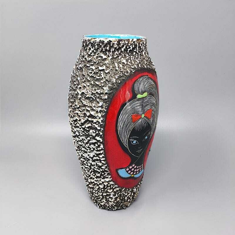 1960s Stunning Lava Vase By Melior. Made In Italy photo for sale