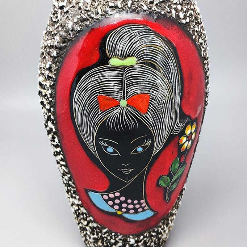 1960s Stunning Lava Vase By Melior. Made In Italy photo 326.0