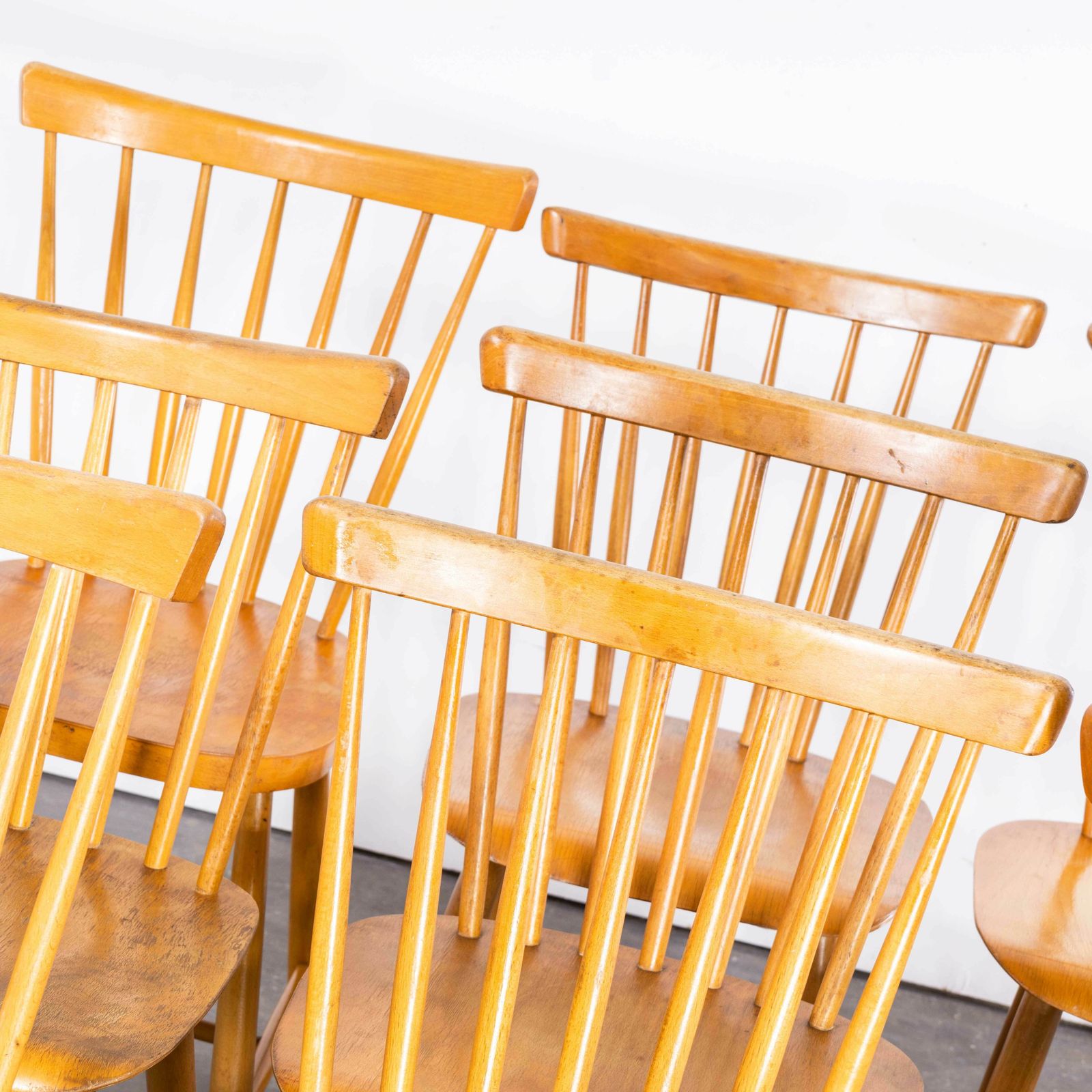 1950’s Harlequin Stickback Dining Chairs By Ton – Set Of Nine photo furniture