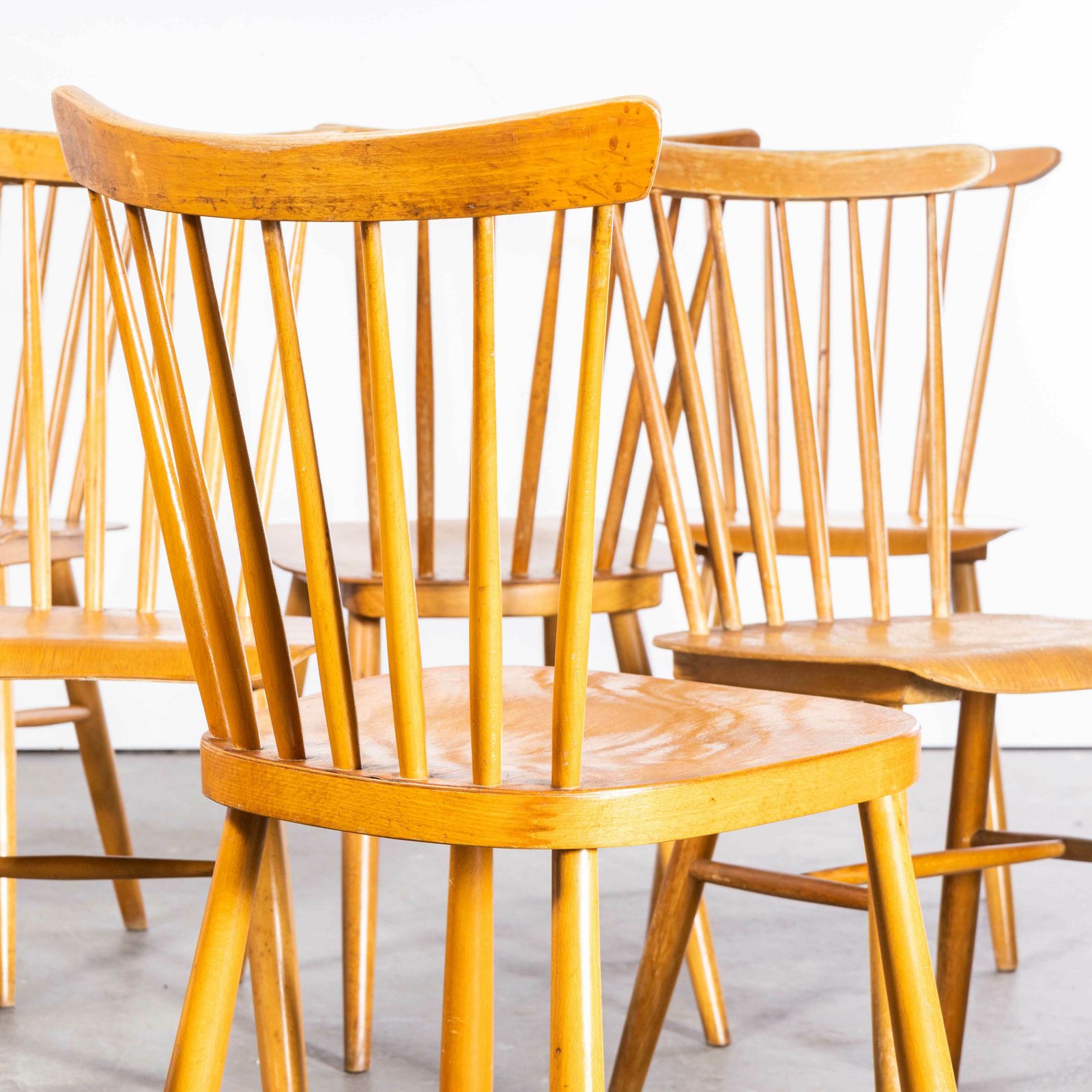 1950’s Harlequin Stickback Dining Chairs By Ton – Set Of Nine photo 1170.0