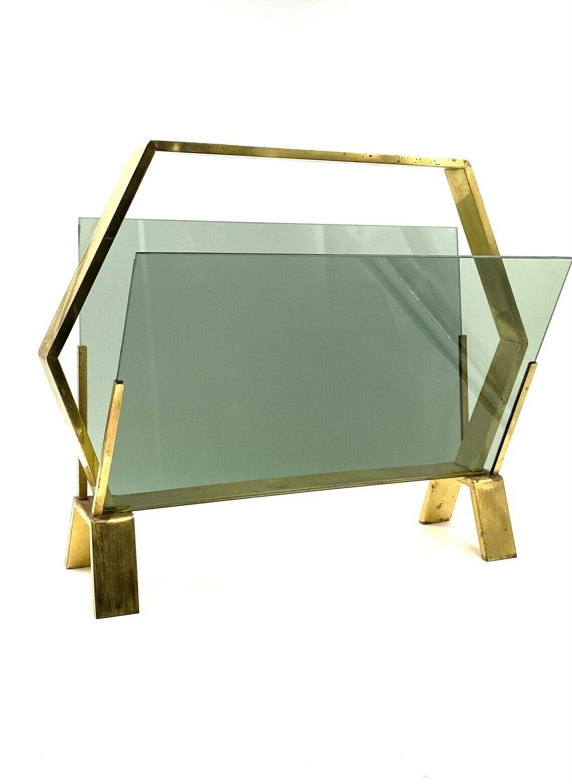 photo furniture Modern Brass Magazine Rack, Italy 1970