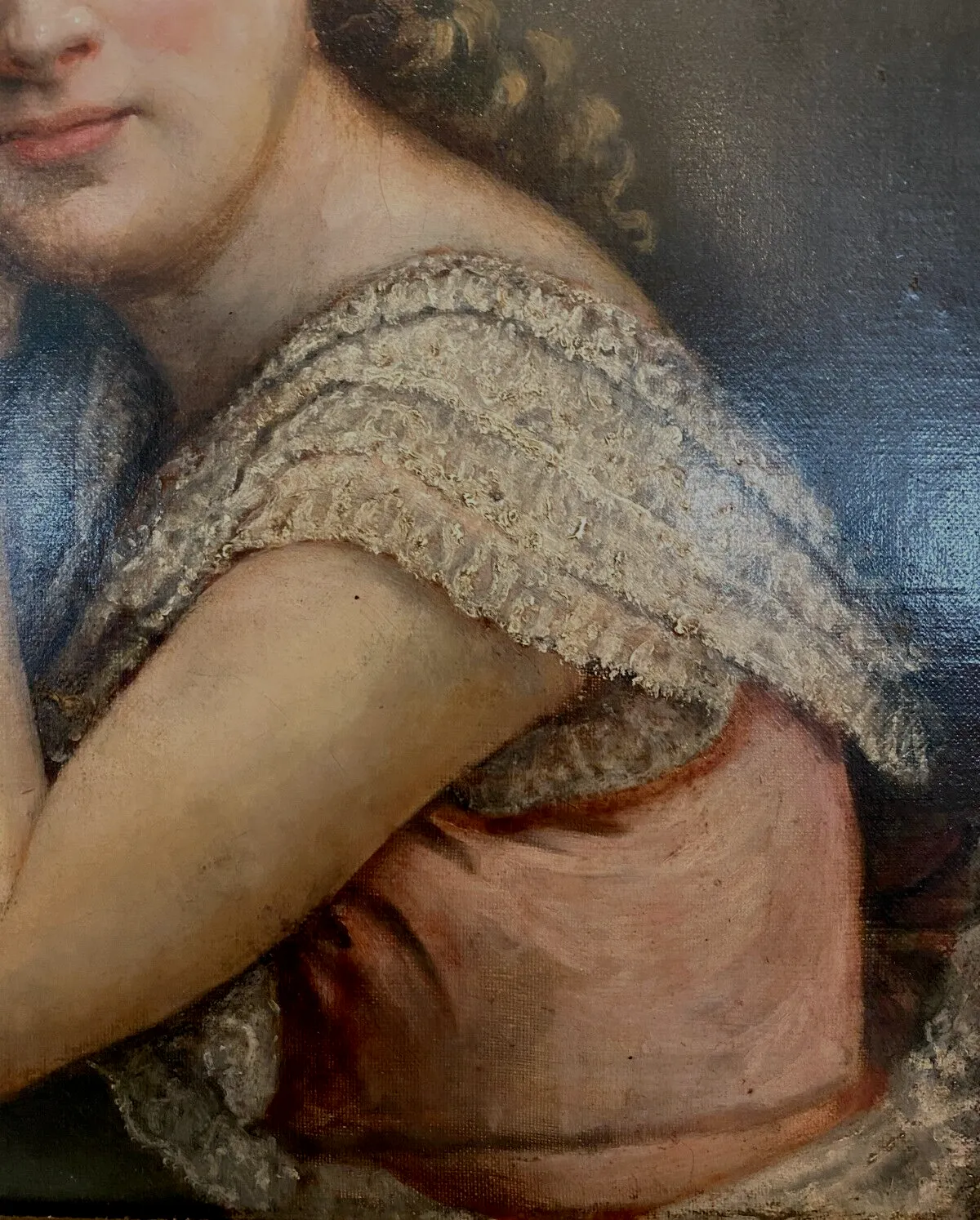 photo for sale Oil On Canvas Portrait Of A Young Woman In Bust "XX Century