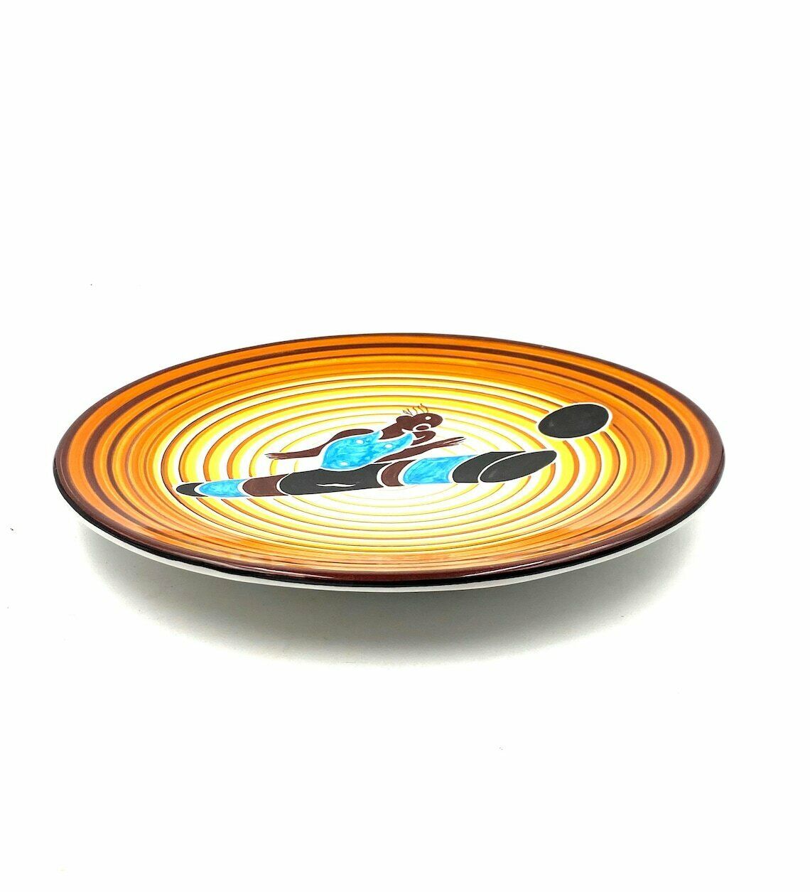 Dante Baldelli  Futurist Soccer Player Plate Reproduced By Fictilia Faenza Italy 1971 photo Home Decor