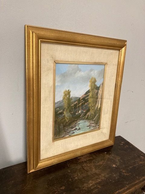 Landscape Oil Painting Giacomo Delcroix Florence 50s photo furniture