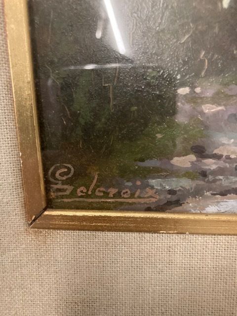 Landscape Oil Painting Giacomo Delcroix Florence 50s photo for sale