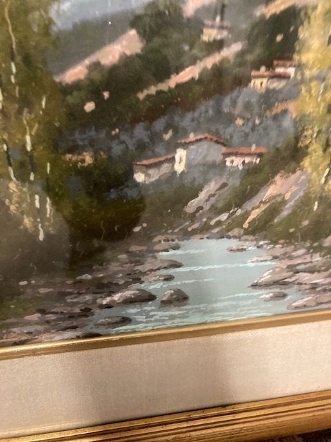 Landscape Oil Painting Giacomo Delcroix Florence 50s photo Art