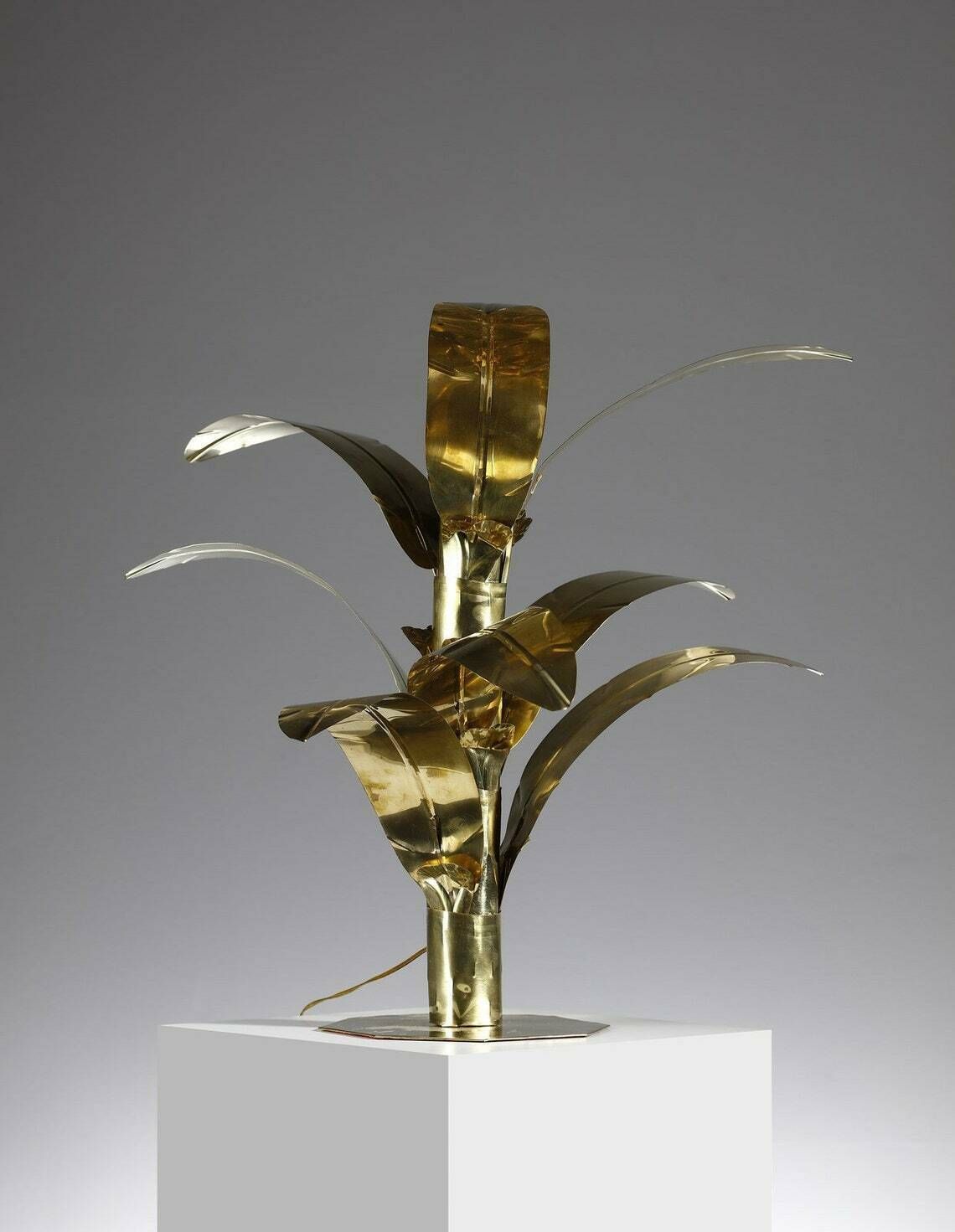 Palm Tree Brass Floor/Table Lamp, Bottega Gadda Italy, 1960 photo furniture