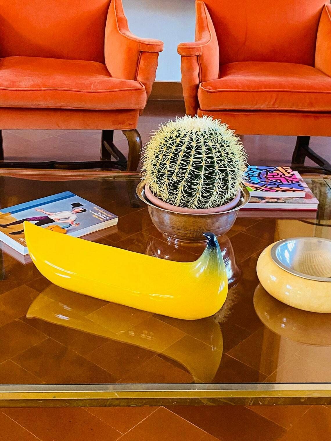 Yellow Banana Ceramic Sculpture, Zanolli Nove Italy, Ca. 1970 photo Art