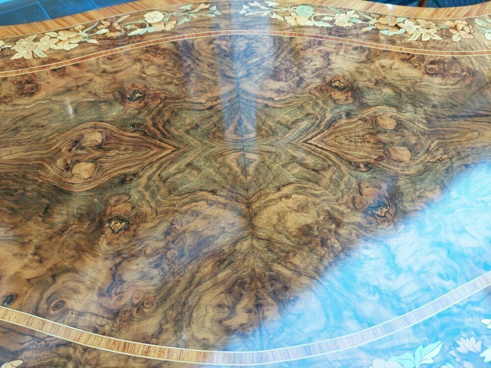 19thc Burr Walnut Marquetry Bureau Plat photo vinterior