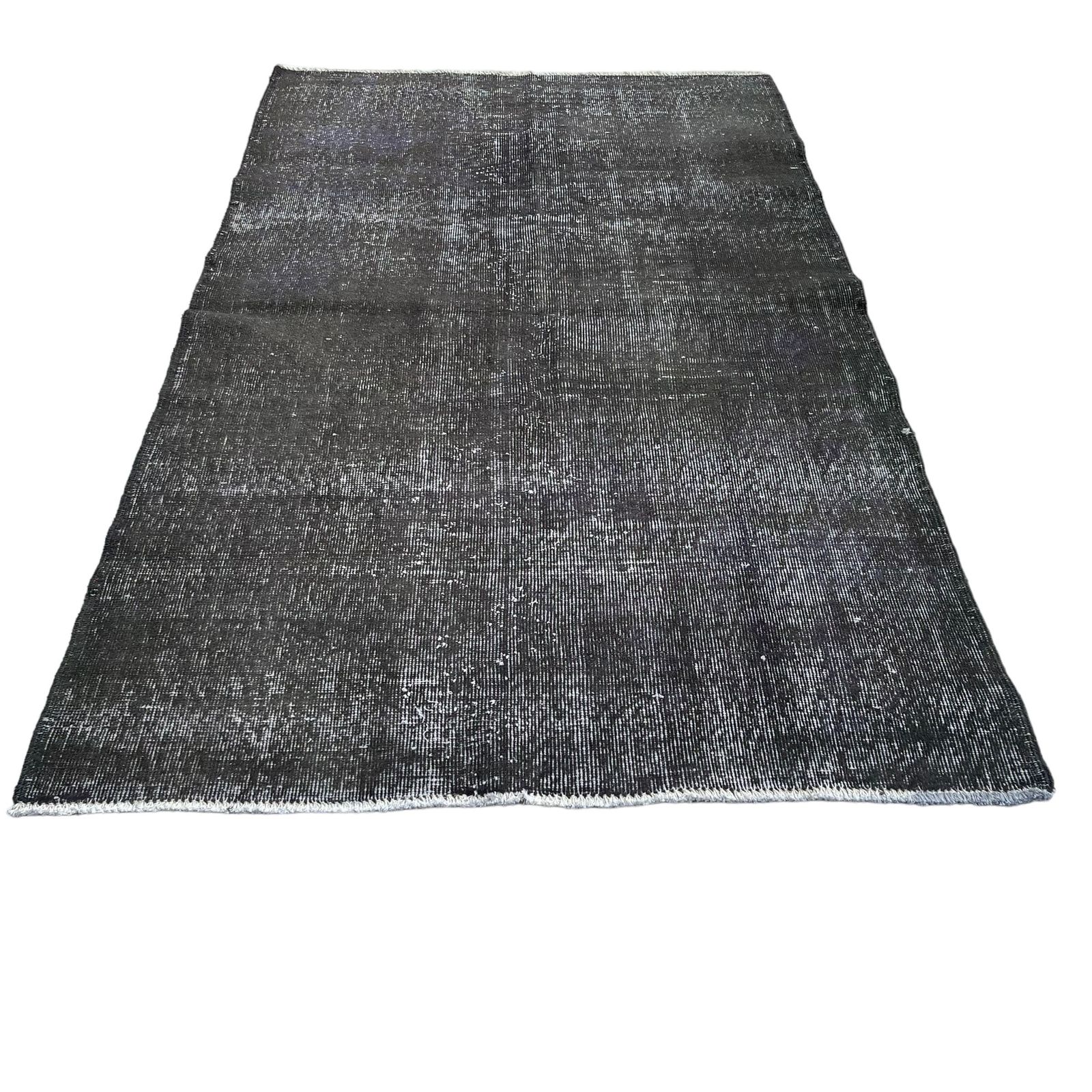 Vintage Distressed Turkish Rug , Over Dyed Grey, 200 X 120 Cm