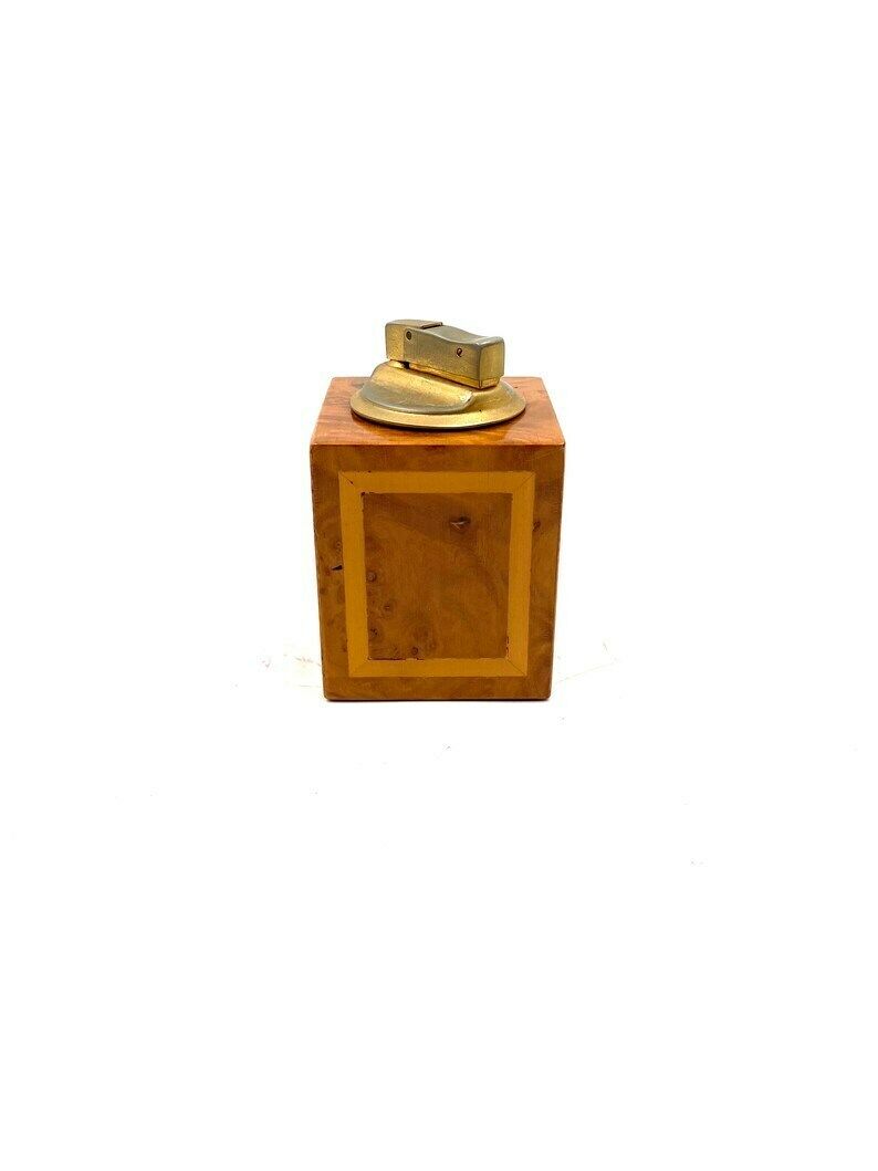 Smoking Set, Brass And Wood Ashtrays, Lighter And Cigars Box, Italy 1970 photo buy