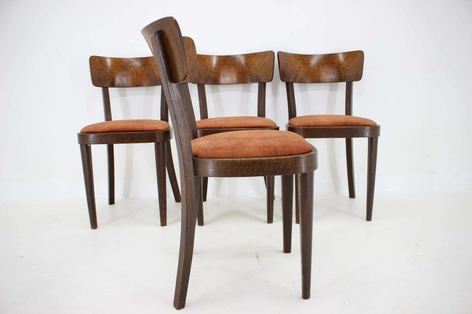 photo for sale 1940s Set Of Four Dining Chairs, Czechoslovakia