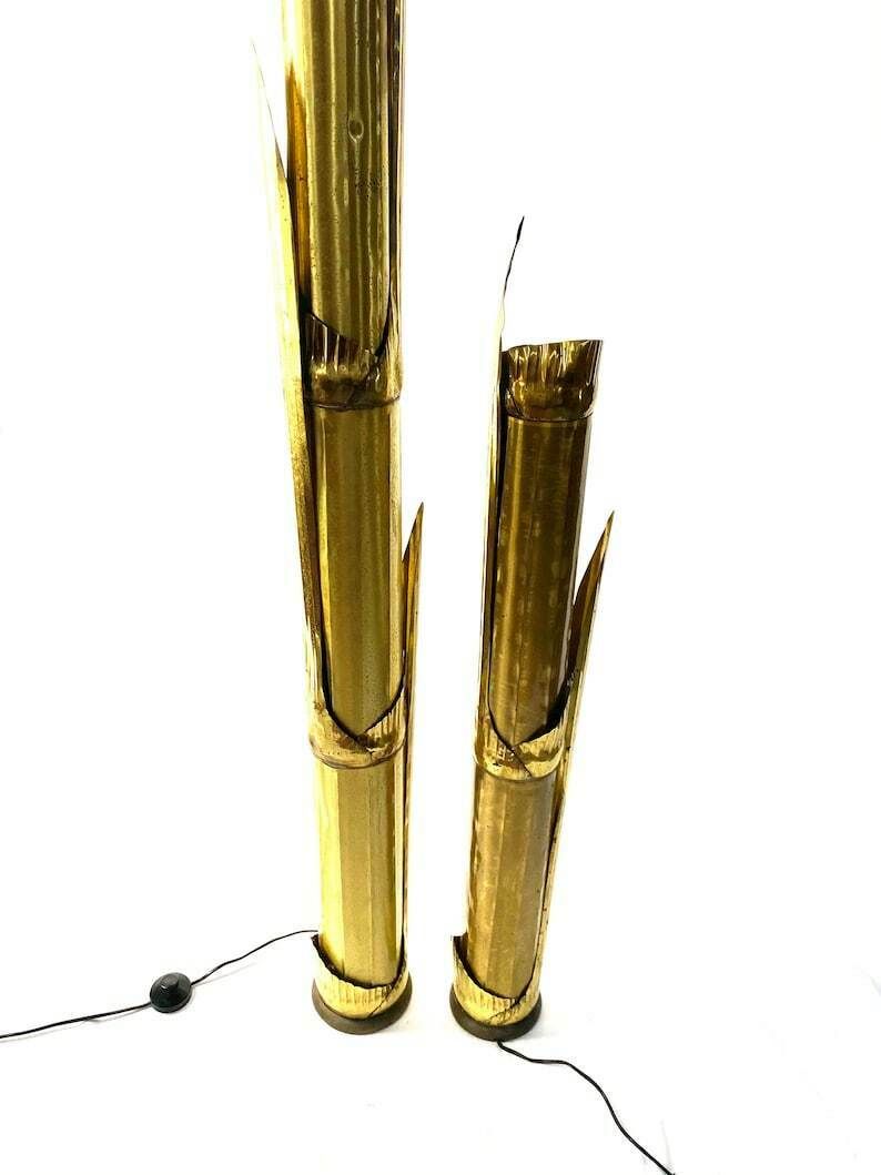 Tommaso Barbi, Pair Of "Canna Di Bambù" Floor Lamps, G&G Studio E Disegno, Rome, Italy, 1970 photo Lighting