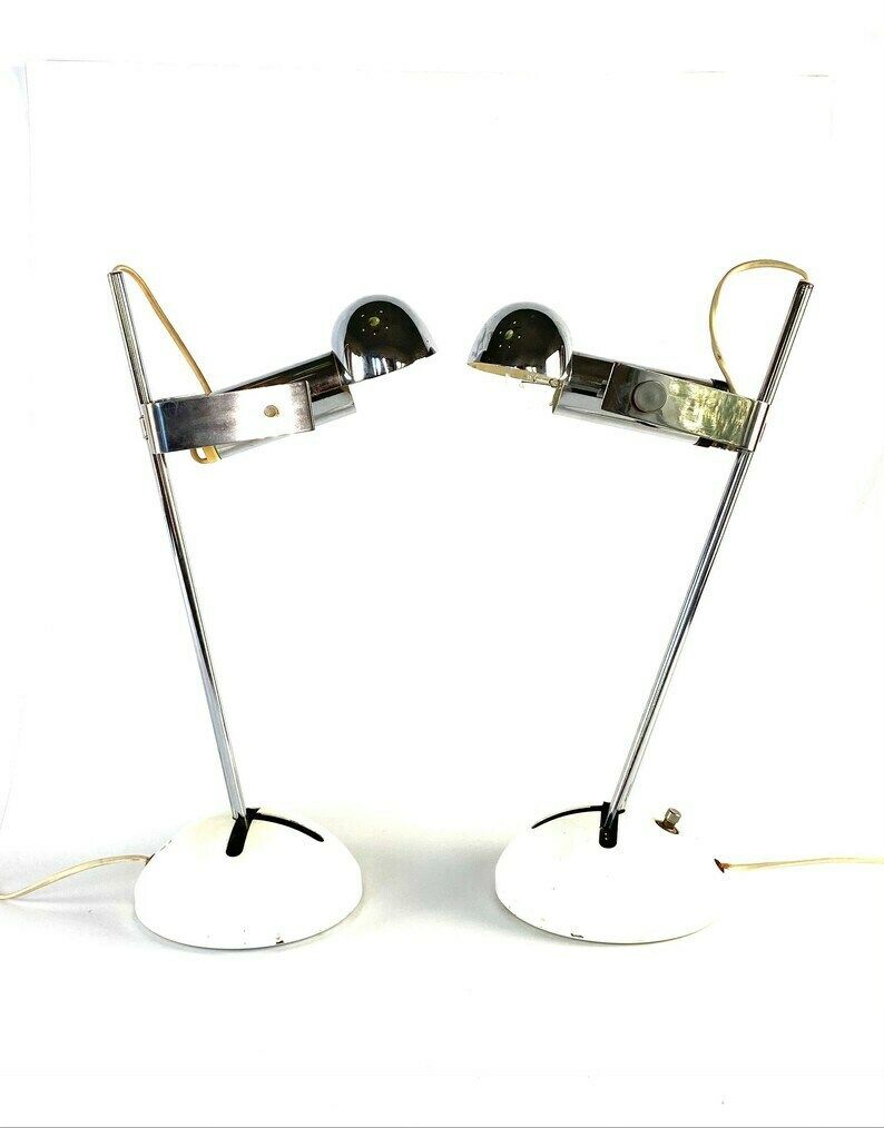 Robert Sonneman, Pair Of T395 Table Lamp For Luci Milan, 1972