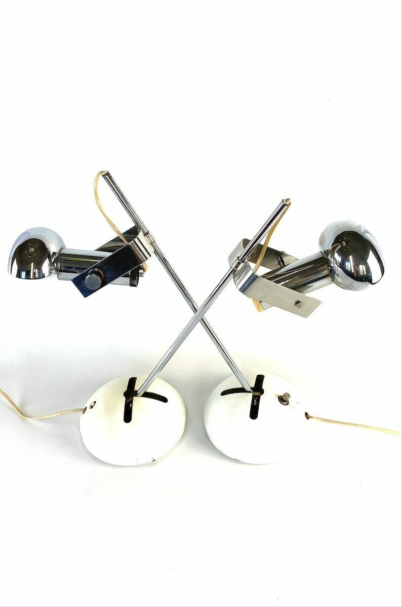 photo furniture Robert Sonneman, Pair Of T395 Table Lamp For Luci Milan, 1972