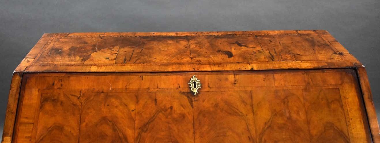 Furniture George I Walnut Bureau, 1700s, Antique photo