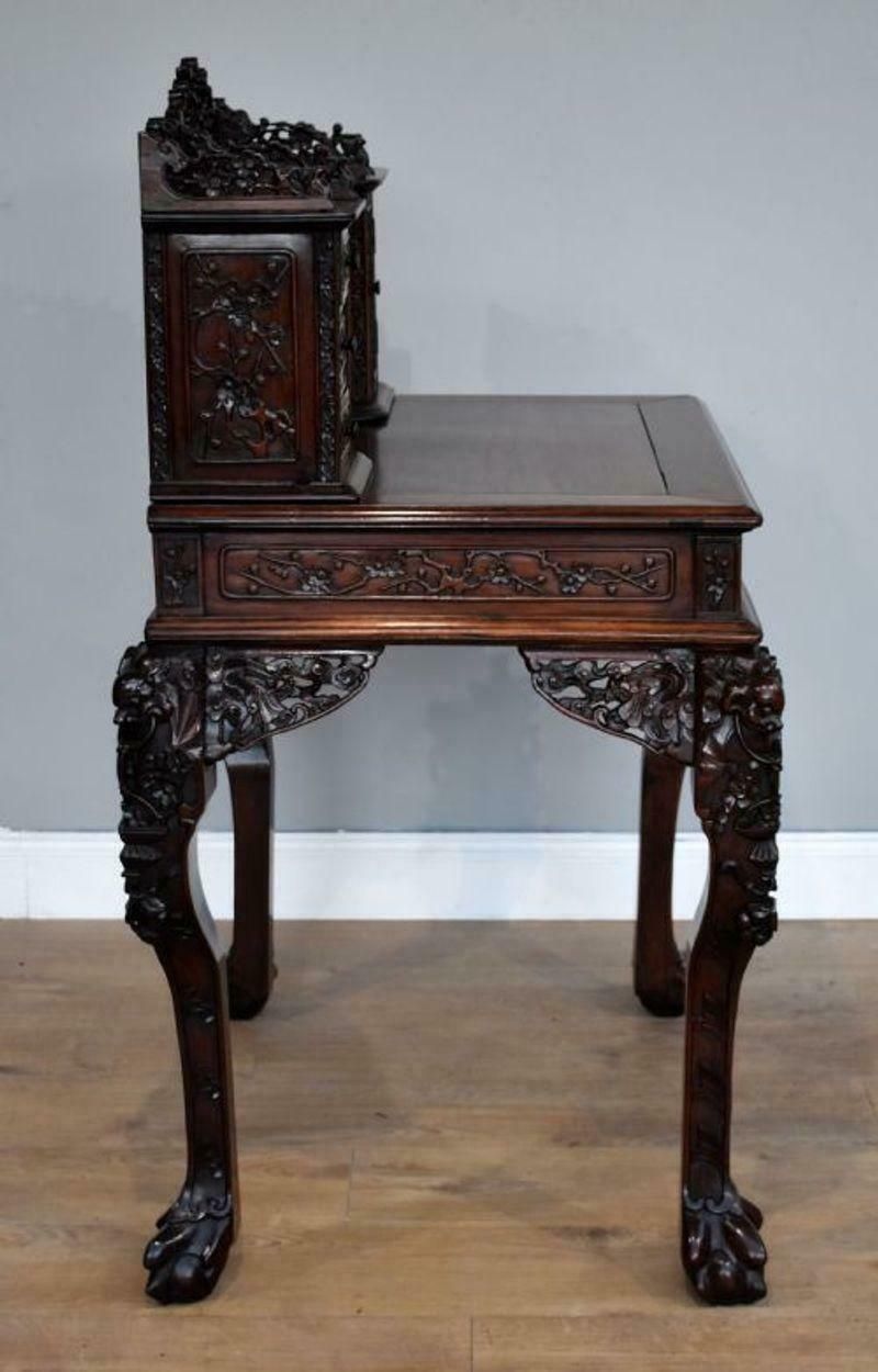 Furniture 19th Century Chinese Padouk Wood Desk photo