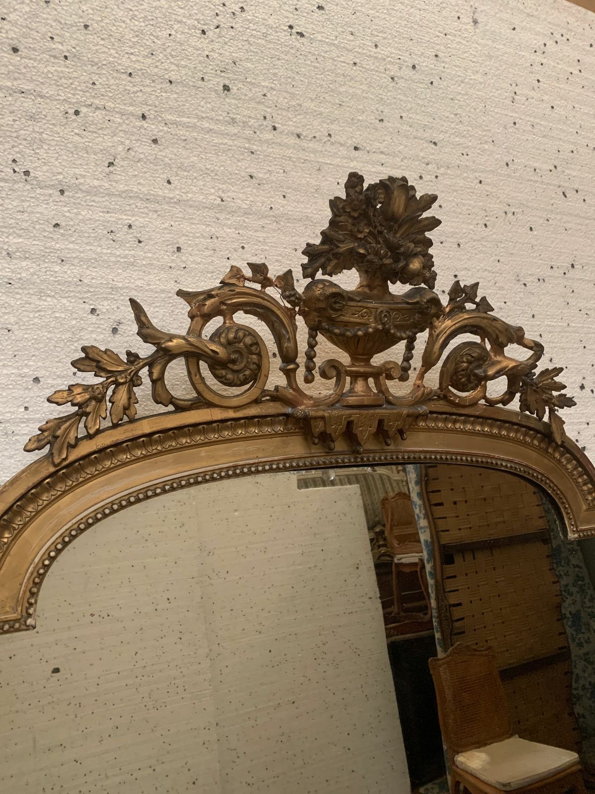 Louis XVI Style Mirror In Wood And Gilded Stucco XIX Century photo furniture