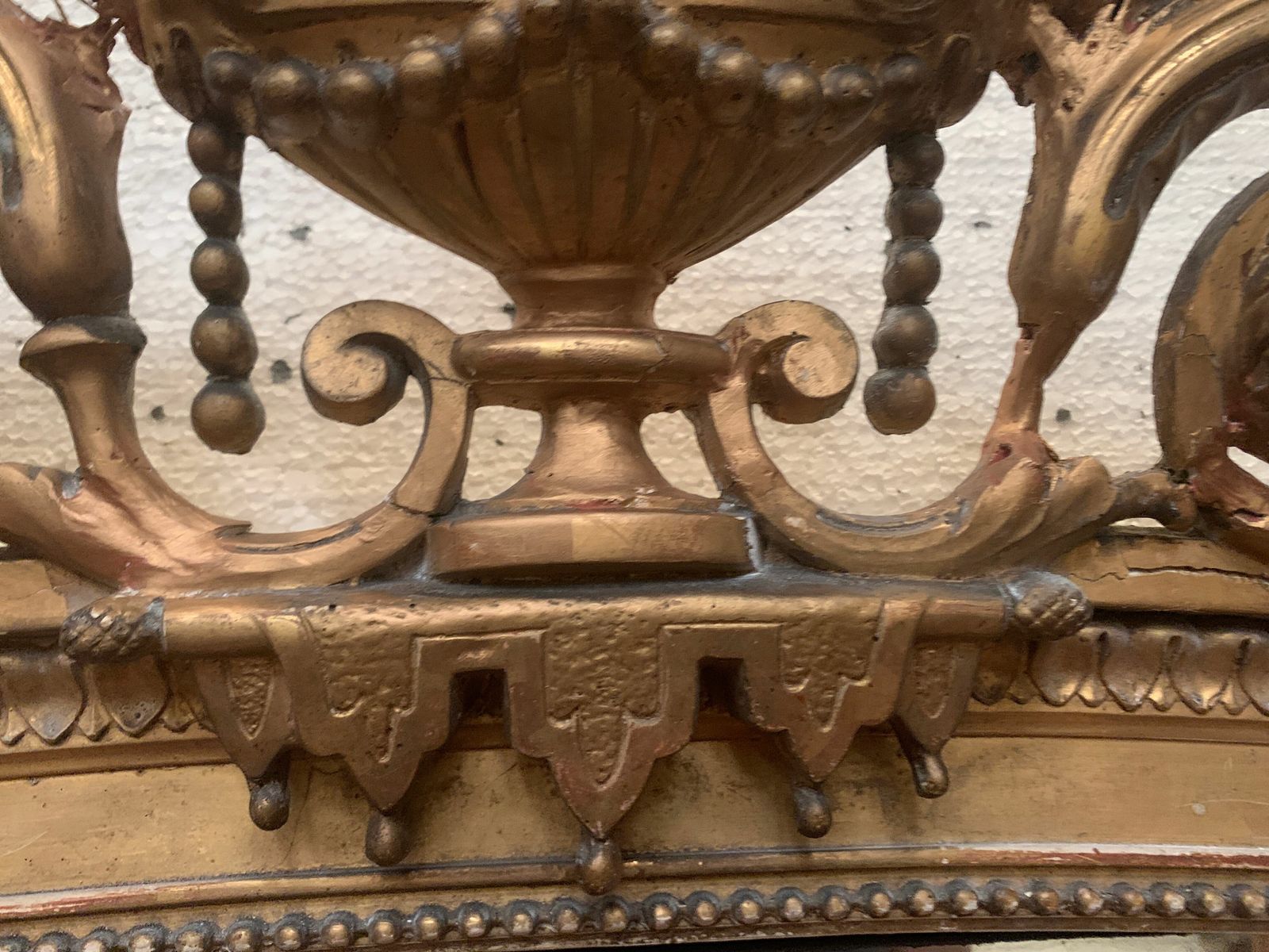 Louis XVI Style Mirror In Wood And Gilded Stucco XIX Century photo vinterior