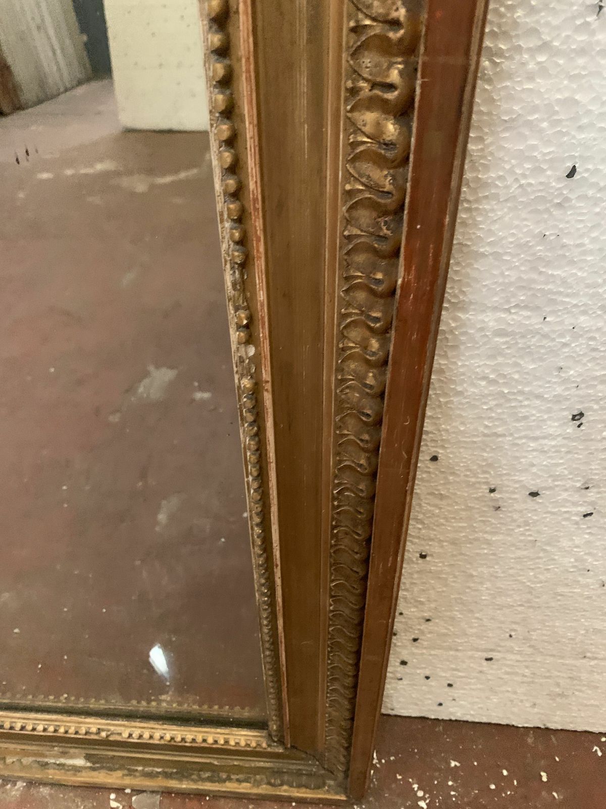 1419.94 Louis XVI Style Mirror In Wood And Gilded Stucco XIX Century photo